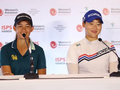 “แพงกี้” แอลล่า แกลิทสกีย์ ร่วมแถลงข่าวก่อนลงป้องกันแชมป์กอล์ฟ Women’s Amateur Asia-Pacific ครั้งที่ 6 ณ สนามสยามคันทรีคลับ พัทยา วอเตอร์ไซด์