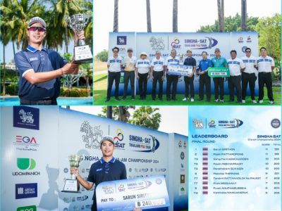 ยินดีกับโปร “มอส”ศรัณย์ เพลย์ออฟคว้าแชมป์ สิงห์-เอสเอที ชะอำ แชมเปี้ยนชิพ 2024